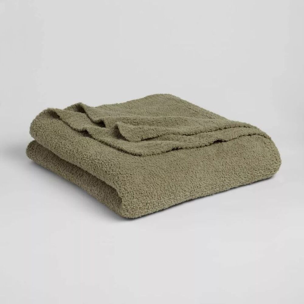 Threshold -  Reversible Chenille Throw Blanket Oversi Green - Picture 3 of 4